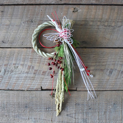 完売】お正月飾り 松と金柑のスワッグ しめ縄・しめ飾り 花香枯高