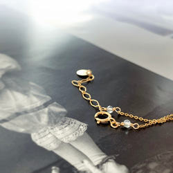 14kgf 天然石ペリドットのひと粒ネックレス 8月誕生石 18kGP 5枚目の画像