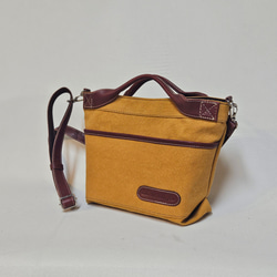 新色日本製　どこのお店でも出逢えない❗ゼスフィーノオリジナル　帆布×姫路レザーのショルダーバック 4枚目の画像