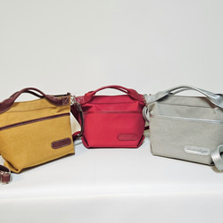 新色日本製　どこのお店でも出逢えない❗ゼスフィーノオリジナル　帆布×姫路レザーのショルダーバック 3枚目の画像