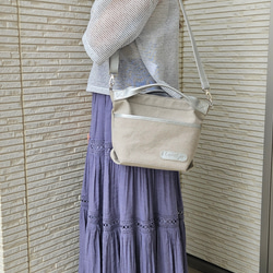 新色日本製　どこのお店でも出逢えない❗ゼスフィーノオリジナル　帆布×姫路レザーのショルダーバック 1枚目の画像