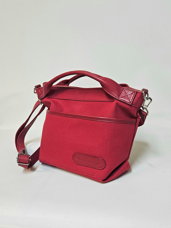 新色日本製　どこのお店でも出逢えない❗ゼスフィーノオリジナル　帆布×姫路レザーのショルダーバック 5枚目の画像