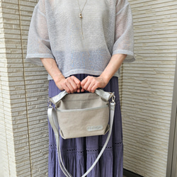 新色日本製　どこのお店でも出逢えない❗ゼスフィーノオリジナル　帆布×姫路レザーのショルダーバック 2枚目の画像