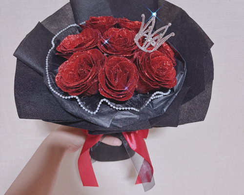 グリッターローズ 花束 ブーケ 成人式 生誕祭 卒業 推し活 アート