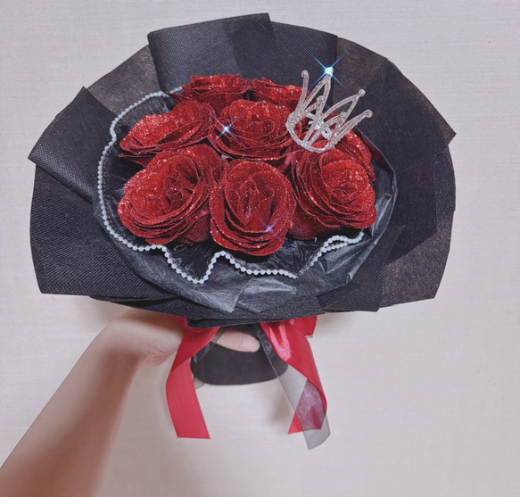 グリッターローズ 花束 ブーケ 成人式 生誕祭 卒業 推し活 アート