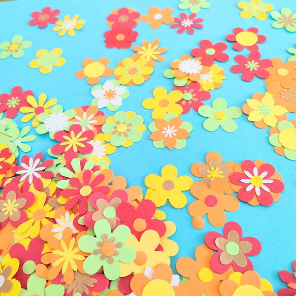 画用紙 小花 花 秋 かわいい ラミネート可 パーツ ～秋風のランダム