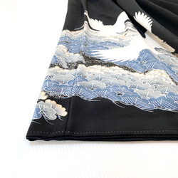 大人可愛いセレブ着物スカートフリーサイズ1点物黒留袖着物リメイクウエストゴムロングスカートフリーサイズ送料込み5720 10枚目の画像