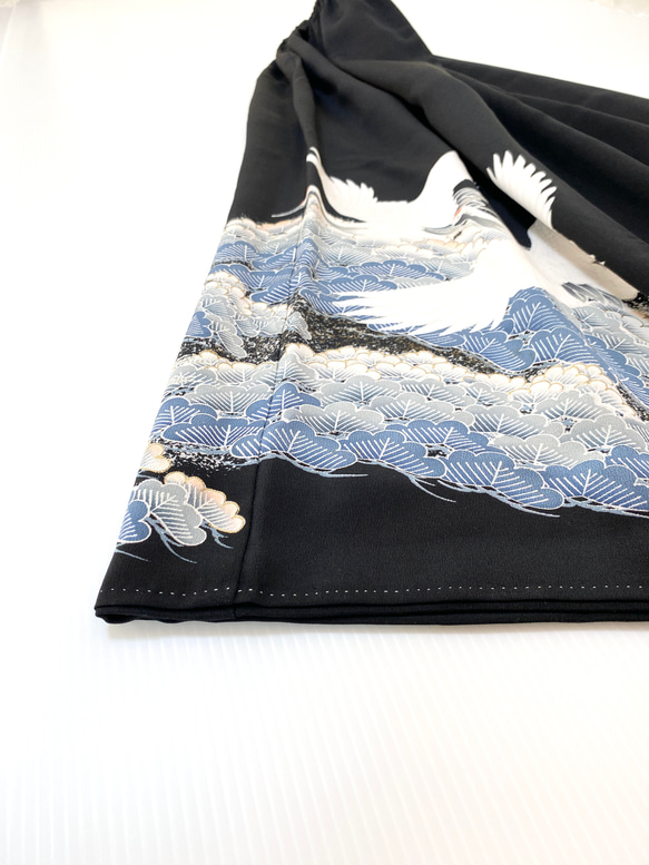 大人可愛いセレブ着物スカートフリーサイズ1点物黒留袖着物リメイクウエストゴムロングスカートフリーサイズ送料込み5720 10枚目の画像