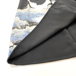 大人可愛いセレブ着物スカートフリーサイズ1点物黒留袖着物リメイクウエストゴムロングスカートフリーサイズ送料込み5720 11枚目の画像