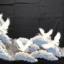 大人可愛いセレブ着物スカートフリーサイズ1点物黒留袖着物リメイクウエストゴムロングスカートフリーサイズ送料込み5720 13枚目の画像