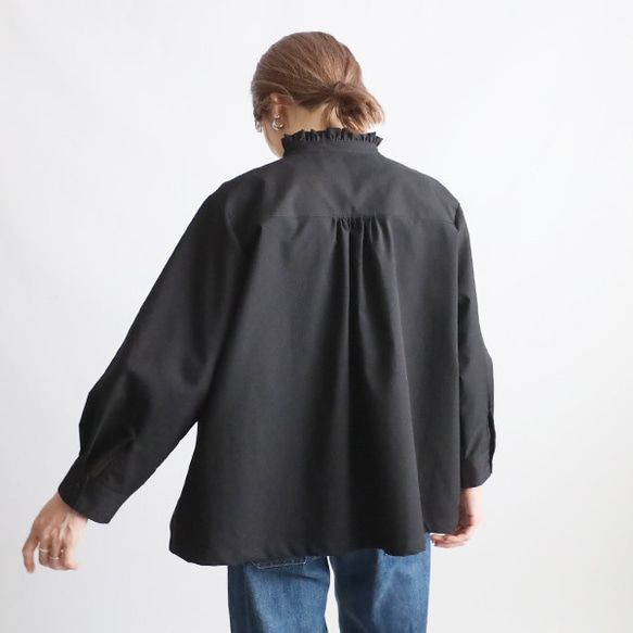 ⁑秋の新作　上品フォーマルにもなる上下セットアップ　フリル 　スタンドカラー スカート K33 10枚目の画像