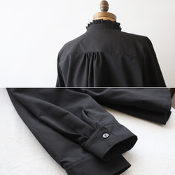 ⁑秋の新作　上品フォーマルにもなる上下セットアップ　フリル 　スタンドカラー スカート K33 6枚目の画像