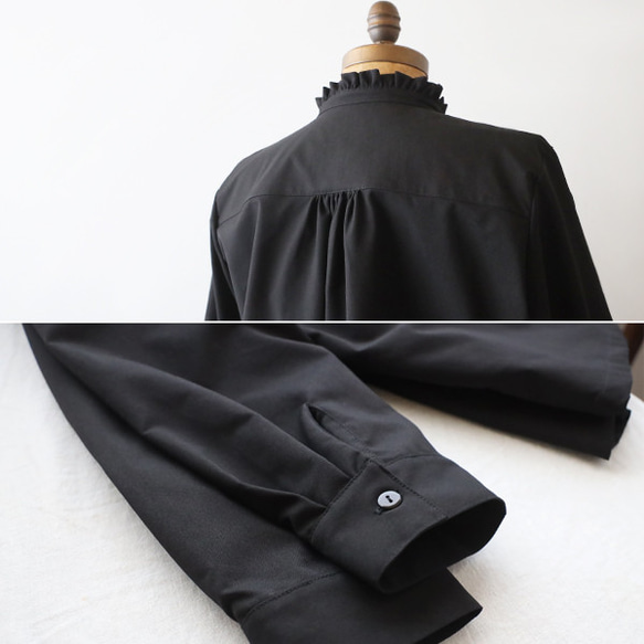 ⁑秋の新作　上品フォーマルにもなる上下セットアップ　フリル 　スタンドカラー スカート K33 6枚目の画像