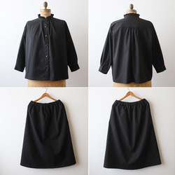 ⁑秋の新作　上品フォーマルにもなる上下セットアップ　フリル 　スタンドカラー スカート K33 13枚目の画像