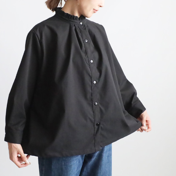 ⁑秋の新作　上品フォーマルにもなる上下セットアップ　フリル 　スタンドカラー スカート K33 11枚目の画像