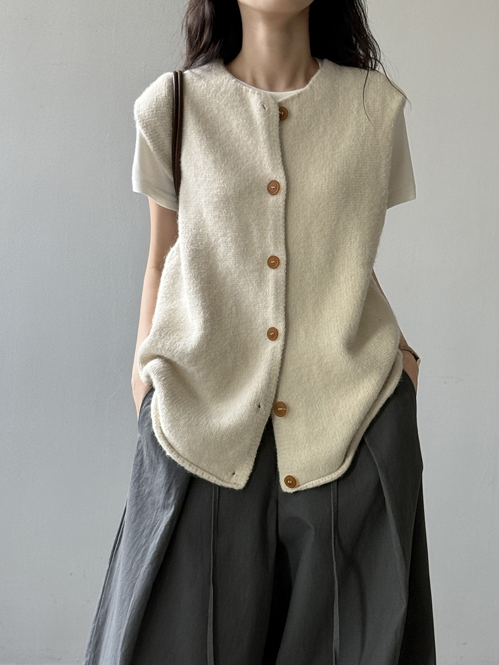 秋冬レディースゆったりとしたシンプルなニットベスト【返品・交換可】品質最優先25-358 6,084円