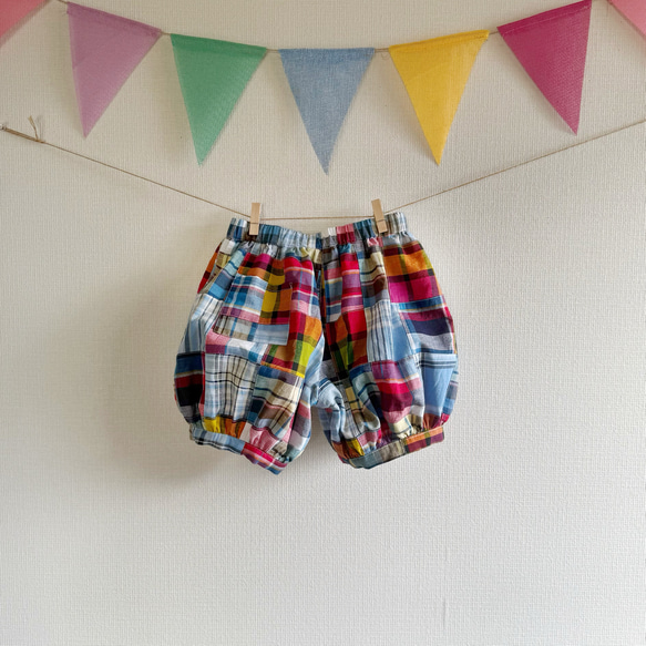 カラフルパッチワーク♪インド綿のかぼちゃパンツ 4枚目の画像