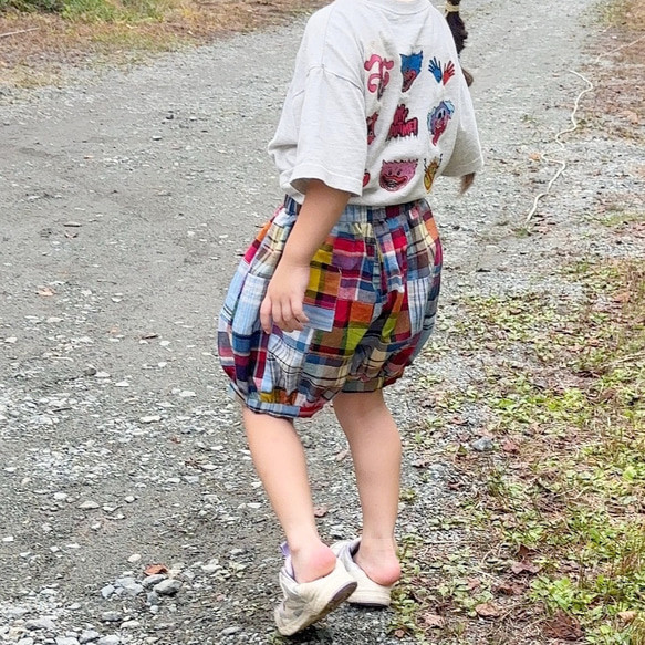 カラフルパッチワーク♪インド綿のかぼちゃパンツ 2枚目の画像