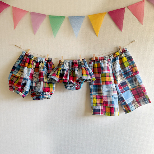 カラフルパッチワーク♪インド綿のかぼちゃパンツ 3枚目の画像