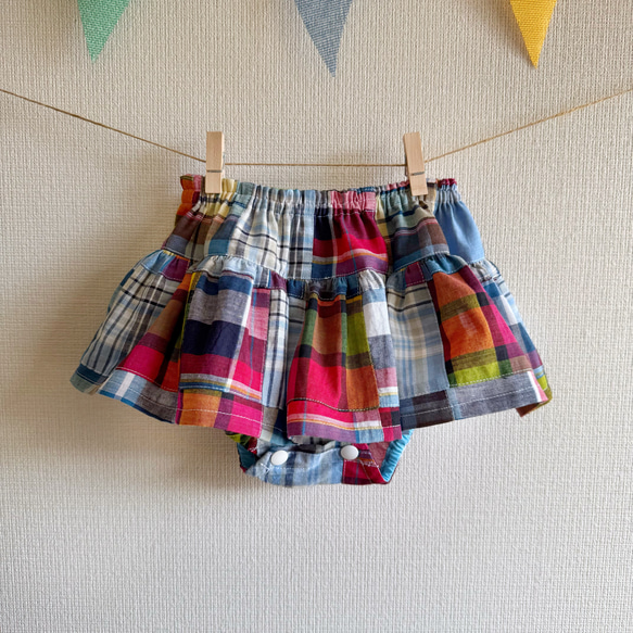 カラフルパッチワーク♪ふんわりブルマスカート 4枚目の画像