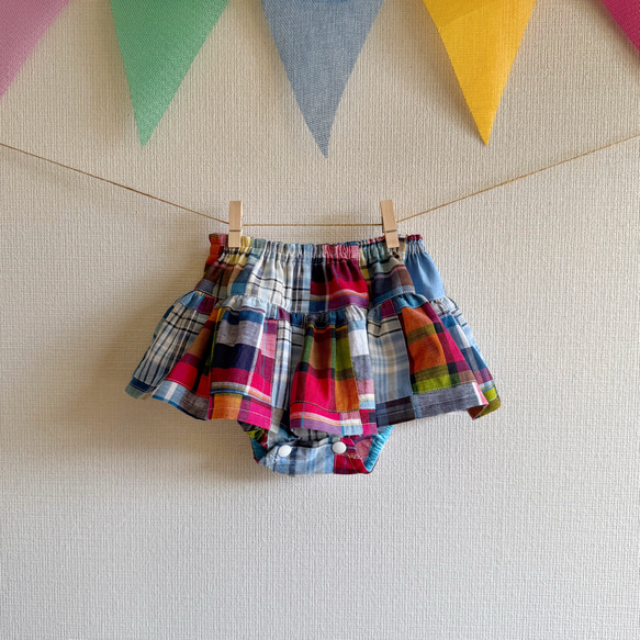 カラフルパッチワーク♪ふんわりブルマスカート 5枚目の画像