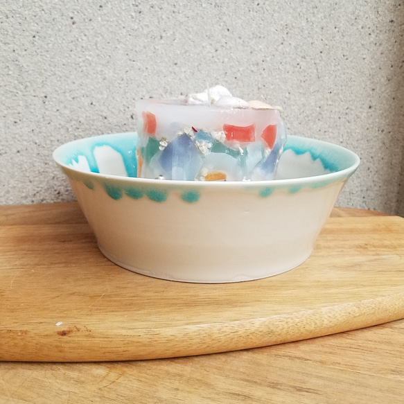 貝殻キャンドル【プライベートビーチ】陶製キャンドルトレイ ジェルワックス パラフィン★送料無料★ 4枚目の画像