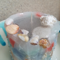 貝殻キャンドル【プライベートビーチ】陶製キャンドルトレイ ジェルワックス パラフィン★送料無料★ 6枚目の画像