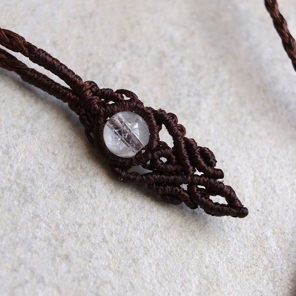 モンタナアゲート天然石マクラメネックレスmac437エスニックアジアンエキゾチック金属フリーのアクセサリー 6枚目の画像