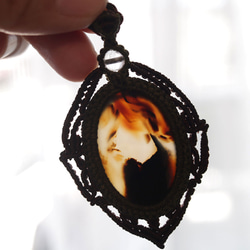 モンタナアゲート天然石マクラメネックレスmac437エスニックアジアンエキゾチック金属フリーのアクセサリー 13枚目の画像