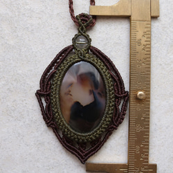 モンタナアゲート天然石マクラメネックレスmac437エスニックアジアンエキゾチック金属フリーのアクセサリー 10枚目の画像