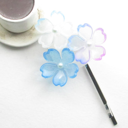 季節外れの華の舞は、クォーツとともに冷静さをくれました♪<1点ものヘアピン>HP251 2枚目の画像