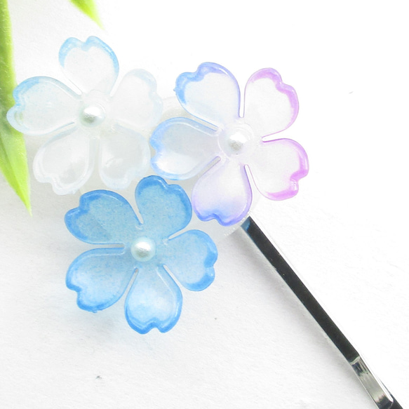 季節外れの華の舞は、クォーツとともに冷静さをくれました♪<1点ものヘアピン>HP251 1枚目の画像