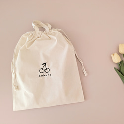 【送料無料】名入れ 刺繍 選べるデザイン 巾着バッグ　A4 お着換え袋　体操着入れ　巾着袋　入園入学　 15枚目の画像