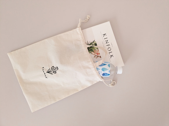 【送料無料】名入れ 刺繍 選べるデザイン 巾着バッグ　A4 お着換え袋　体操着入れ　巾着袋　入園入学　 13枚目の画像