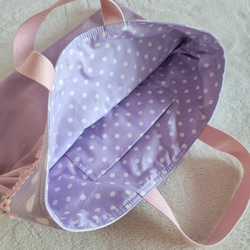 【3件套裝】● 課包● 鞋盒● 背包【尺寸可調】紫色 x 粉紅色荷葉邊 第5張的照片