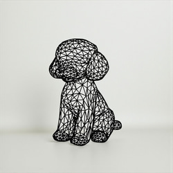 プードル オブジェ ウォールプレート ウォールアート ウォールデコ 3枚目の画像