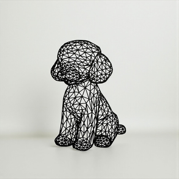 プードル オブジェ ウォールプレート ウォールアート ウォールデコ 3枚目の画像