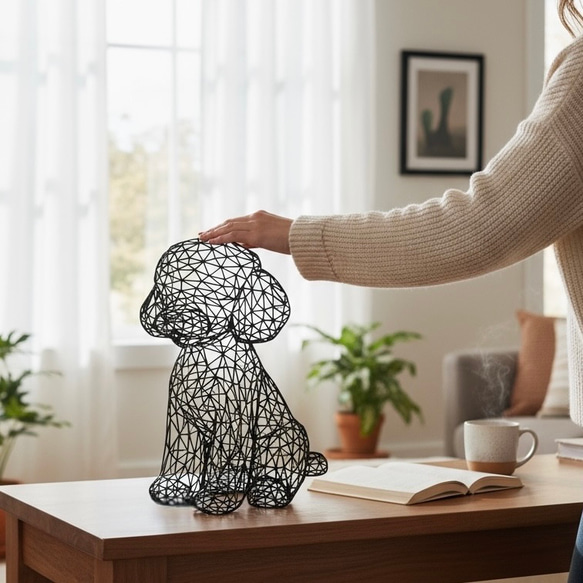 プードル オブジェ ウォールプレート ウォールアート ウォールデコ 6枚目の画像