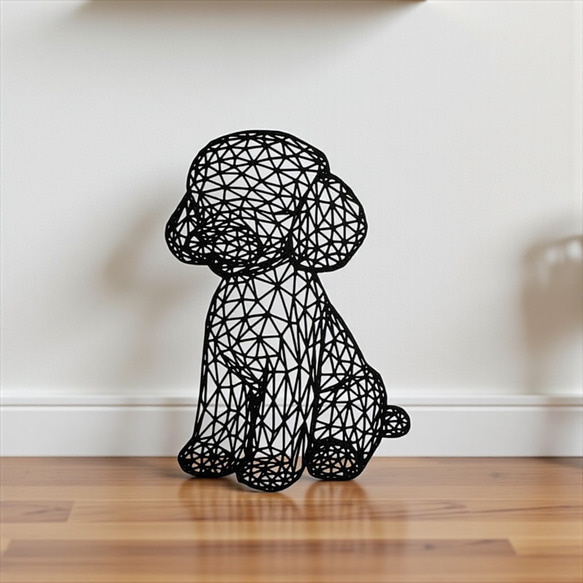 プードル オブジェ ウォールプレート ウォールアート ウォールデコ 1枚目の画像