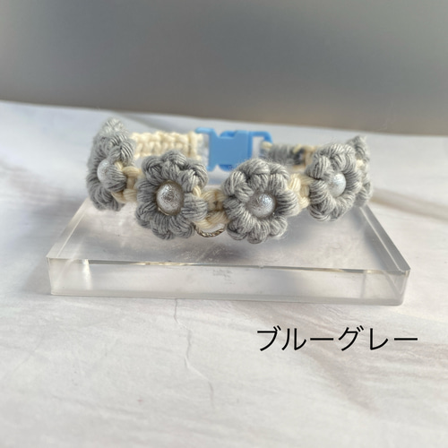 マクラメ編み お花の首輪 ペット用チョーカー 犬用チョーカー 猫用