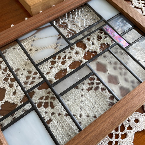 ステンドグラス　パネル　モザイクアート　雪景色 ステンドグラス パネル モザイクアート 雪景色 その他インテリア