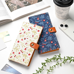 全機種対応 スマホケース 手帳型 【 FLORENCE’S FANCY 】 ゴールドパーツ スマホショルダー A348I 1枚目の画像