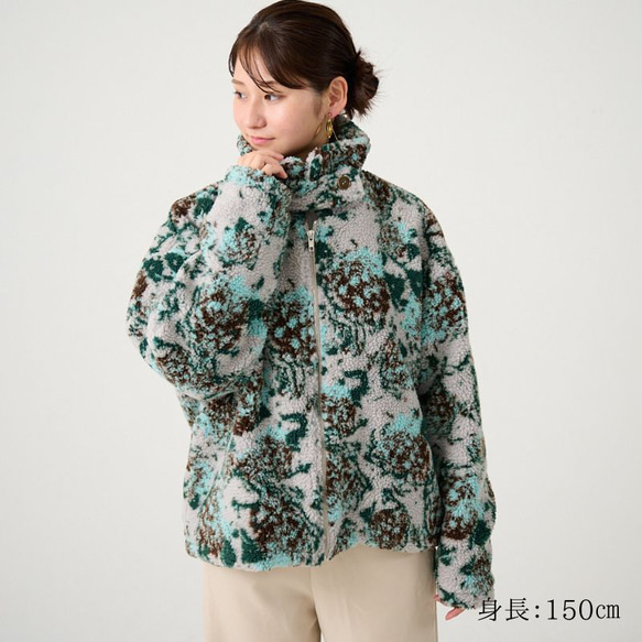 Morinogakko 高領蟒蛇夾克（花卉蟒蛇印花）|毫克-bj01-ha 第8張的照片
