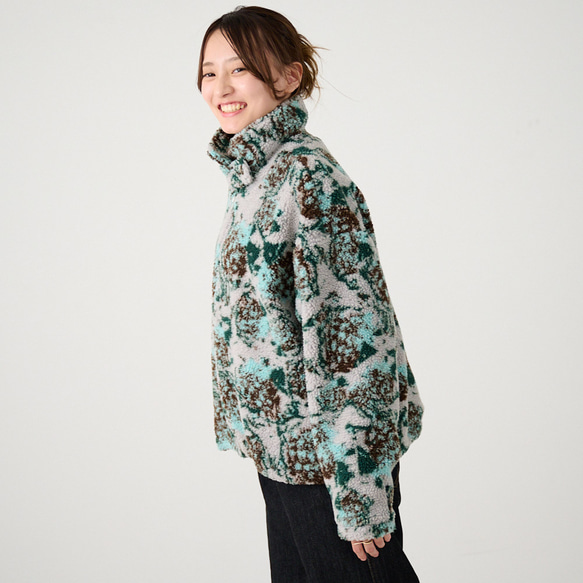 Morinogakko 高領蟒蛇夾克（花卉蟒蛇印花）|毫克-bj01-ha 第13張的照片