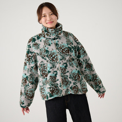 Morinogakko 高領蟒蛇夾克（花卉蟒蛇印花）|毫克-bj01-ha 第1張的照片