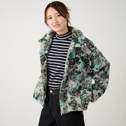 Morinogakko 高領蟒蛇夾克（花卉蟒蛇印花）|毫克-bj01-ha 第12張的照片