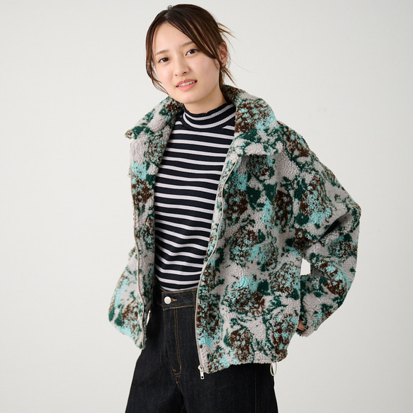 Morinogakko 高領蟒蛇夾克（花卉蟒蛇印花）|毫克-bj01-ha 第12張的照片