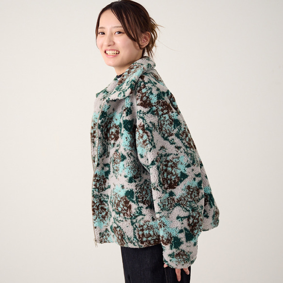 Morinogakko 高領蟒蛇夾克（花卉蟒蛇印花）|毫克-bj01-ha 第9張的照片