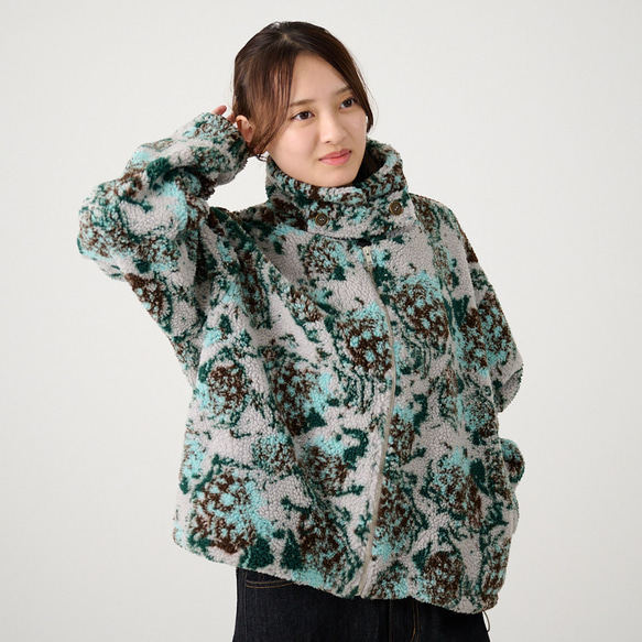 Morinogakko 高領蟒蛇夾克（花卉蟒蛇印花）|毫克-bj01-ha 第10張的照片