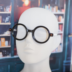 【在庫限り販売終了】まんまるレトロなフレーム ｜ブラック×ホワイト 4枚目の画像